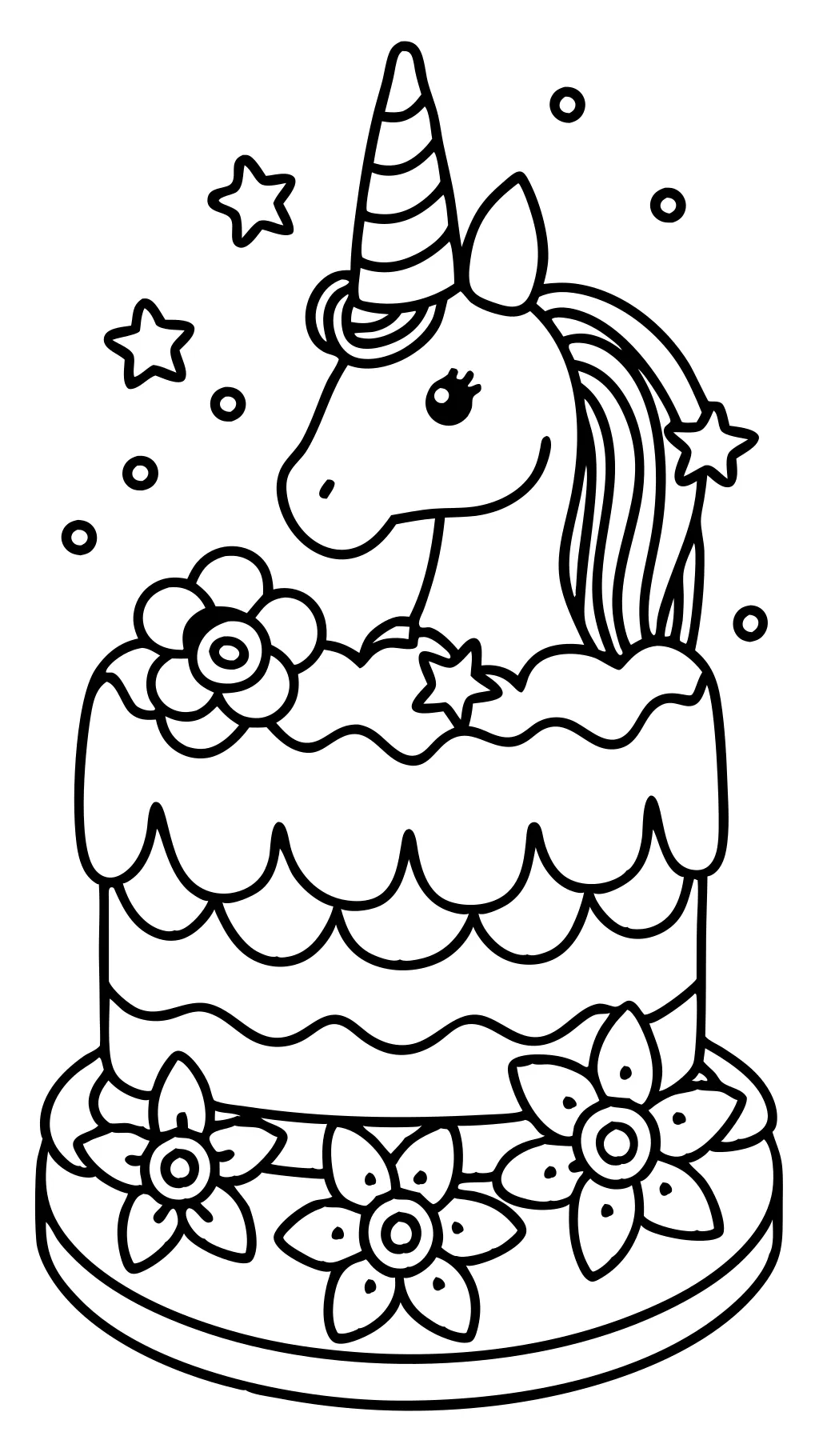 Página de color de pastel de unicornio